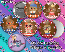 Load image into Gallery viewer, #E28R2 - GCB 1.75 inch buttons Thanksgiving turkey kids