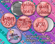 Load image into Gallery viewer, #E29R3 - GCB 1.75 inch buttons Valentine's
