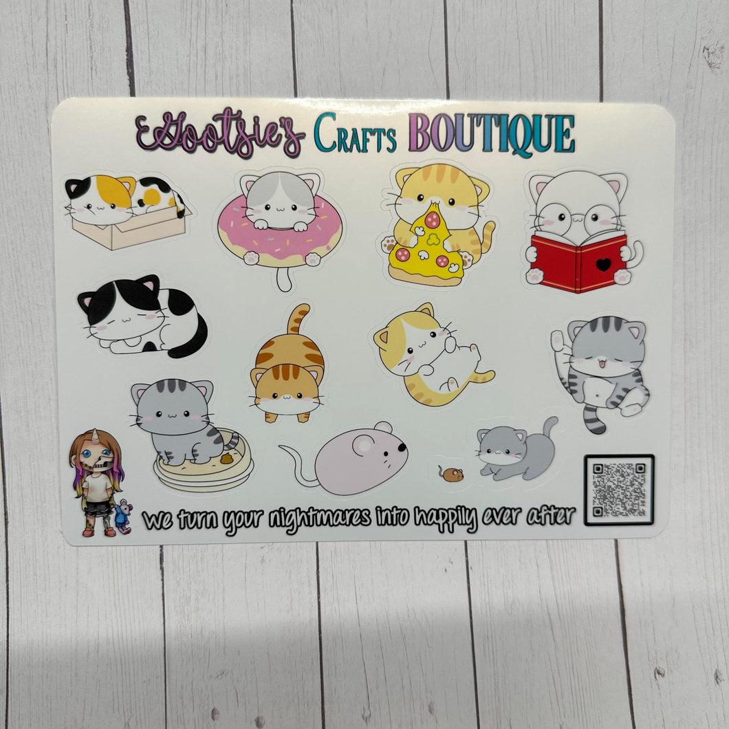 Cat Adventures XL sticker sheet