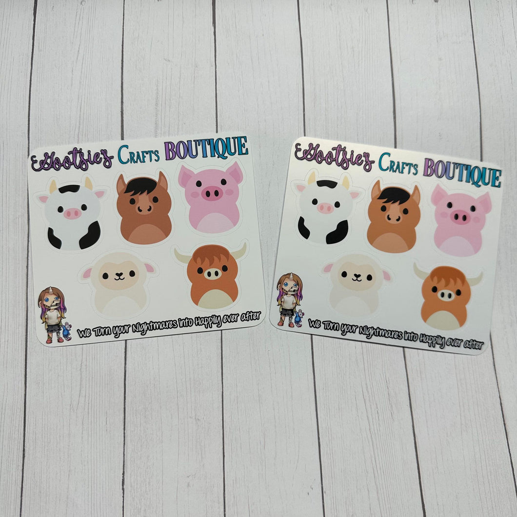 Pudgie Pals mini sticker sheet (set 5)