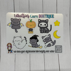 Cats Halloween XL sticker sheet