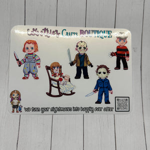 Classic Horror Squad XL sticker sheet