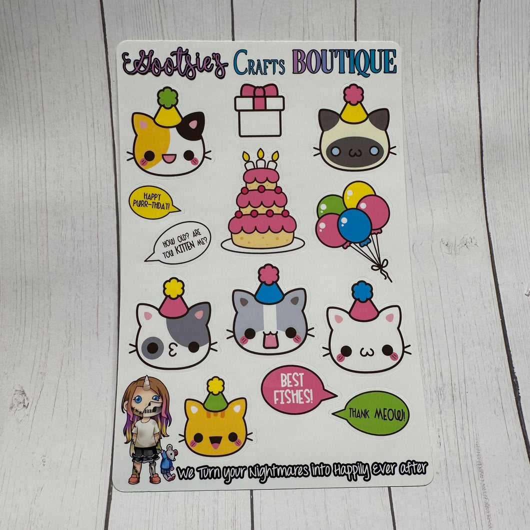 Cat Party Sticker sheet