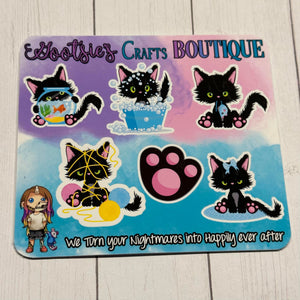 Cute Black Kitty Mini sticker sheet