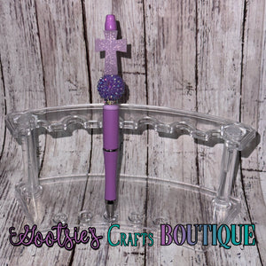 Glitter Cross Beaded pen