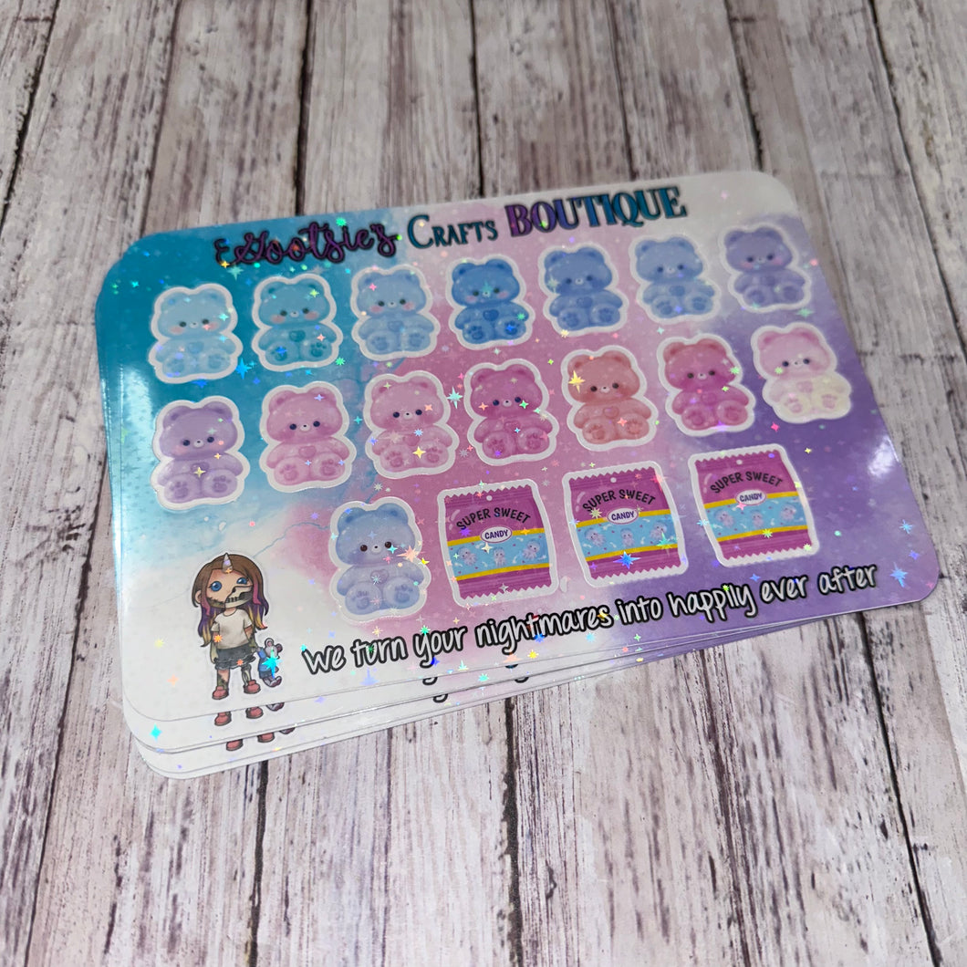 XL sticker sheet Gummy bears