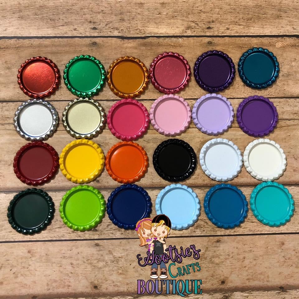 Solid flat bottle caps 50pcs