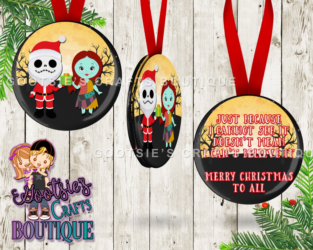 3.50 inch Double sided Ornament Jack & Sally (1)