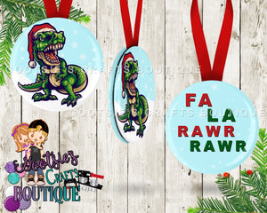 3 inch Double sided Ornament T-rex