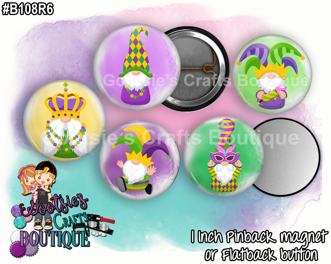#B108R6 - Cute Gnome Mardi Gras