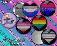 Load image into Gallery viewer, #E23R1 - GCB 1.75 inch buttons Pride Heart Flags
