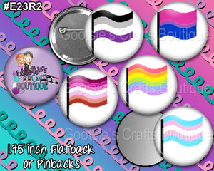 #E23R2 - GCB 1.75 inch buttons Pride Flags