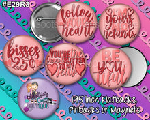 Load image into Gallery viewer, #E29R3 - GCB 1.75 inch buttons Valentine&#39;s

