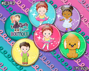 E3R3 1.75 inch Flatback buttons Fancy Girl