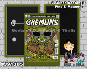 #JV13B5 - Germlins  - 2x3 inch rectangle button