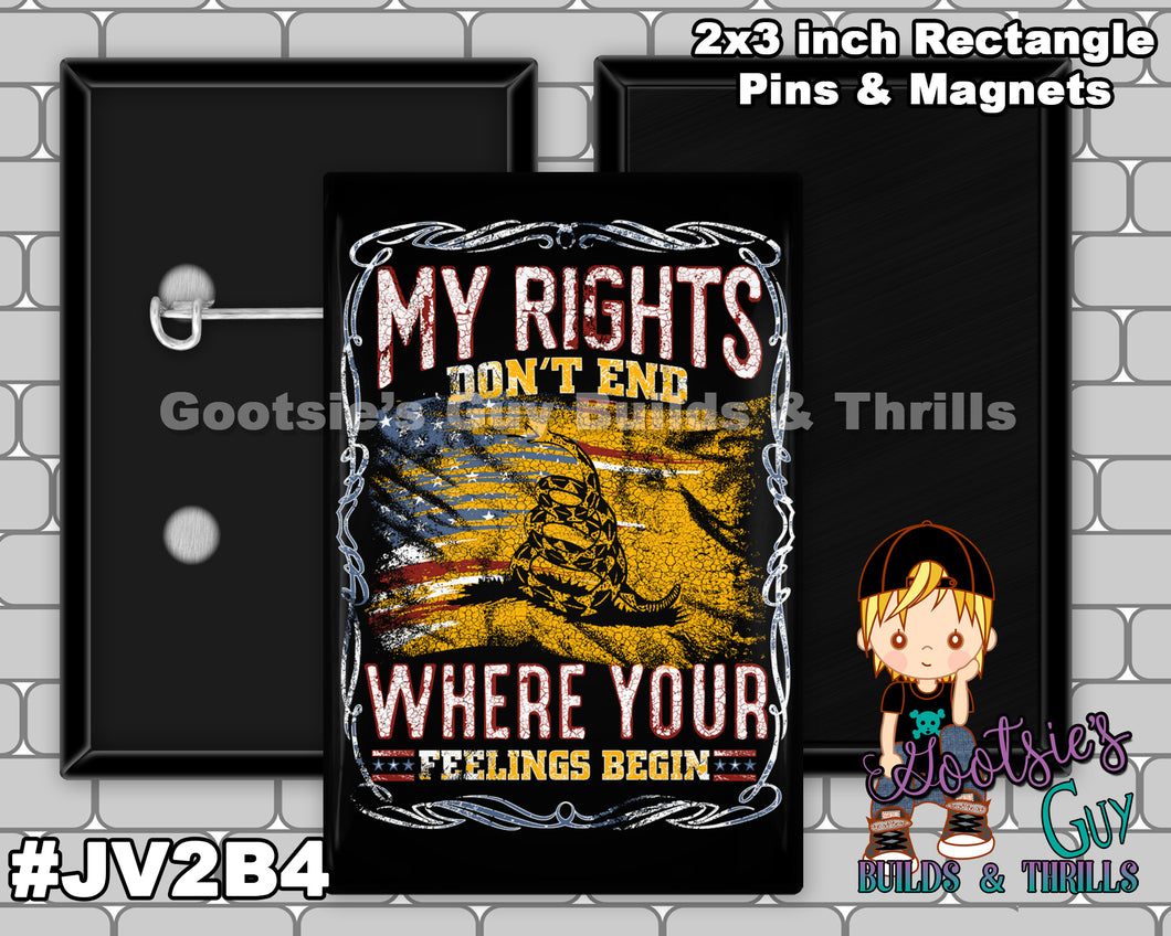 #JV2B4 - My Rights - 2x3 inch rectangle button