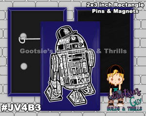 #JV4B3 - Street R2D2 - 2x3 inch rectangle button