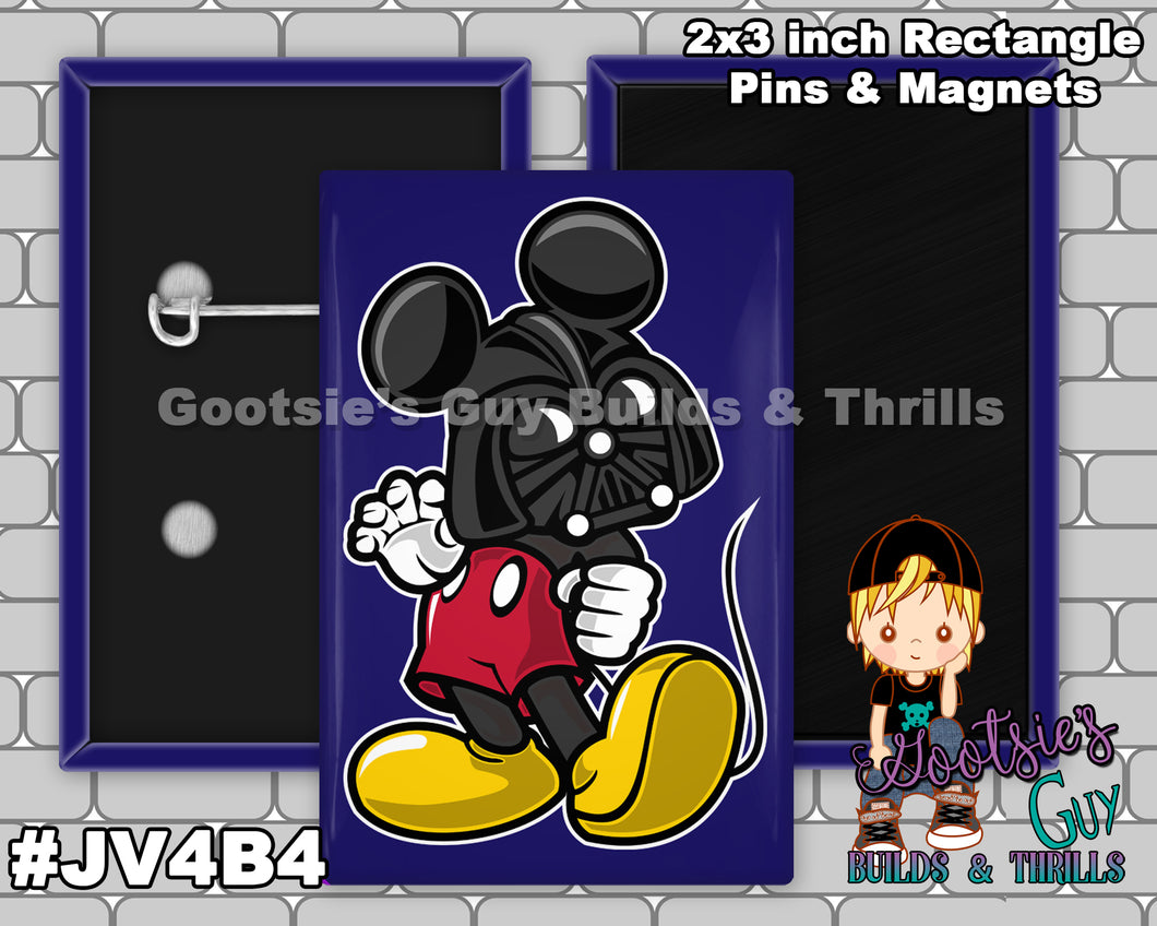 #JV4B4 - Vader Mickey - 2x3 inch rectangle button