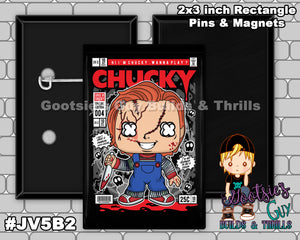 #JV5B2 - Chucky - 2x3 inch rectangle button