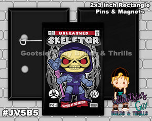 #JV5B5 - Skeletor - 2x3 inch rectangle button