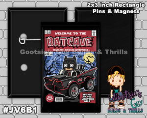 #JV6B1 - Batcave - 2x3 inch rectangle button