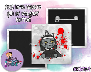 #K10B4 - Unicorn Nun - 2x2 inch square button (2022 edition)