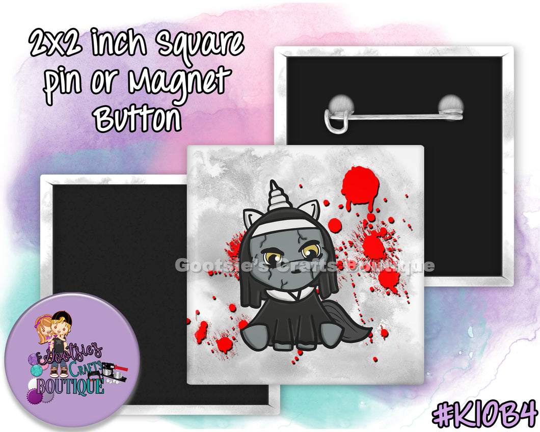 #K10B4 - Unicorn Nun - 2x2 inch square button (2022 edition)