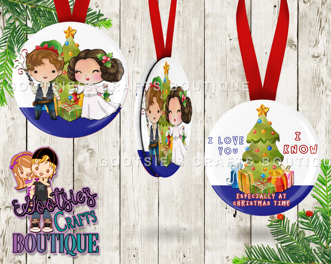 3 inch Double sided Ornament I love you, I know
