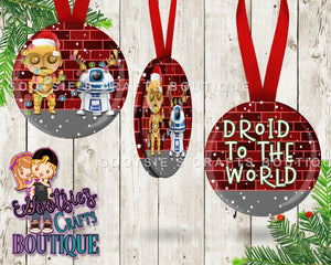 3 inch Double sided Ornament Droids to the World