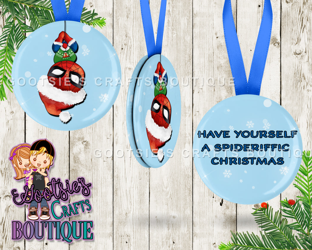 3.50 inch Double sided Ornament Spideriffic Christmas