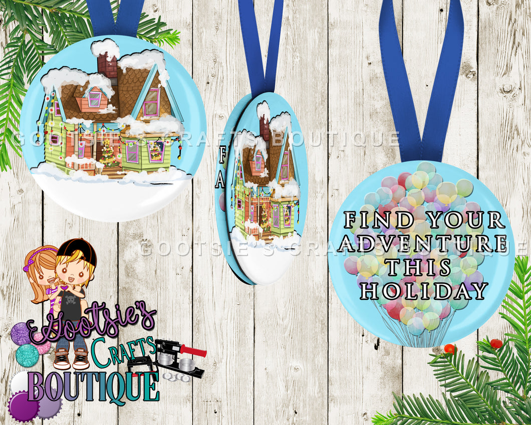 3 inch Double sided Ornament Find Adventure