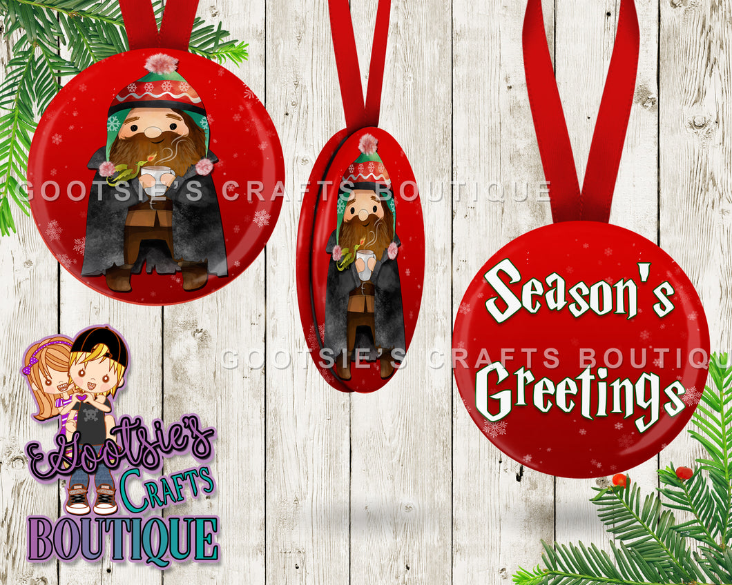 3 inch Double sided Ornament Season's Greetings