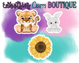 Cute Sunflower & Animal Matte Vinyl stickers