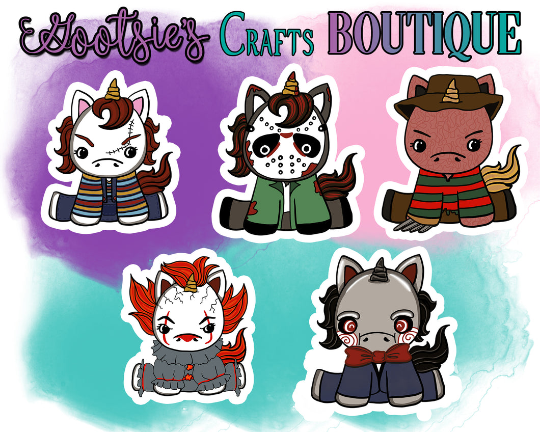 Horror Unicorns Matte Vinyl stickers
