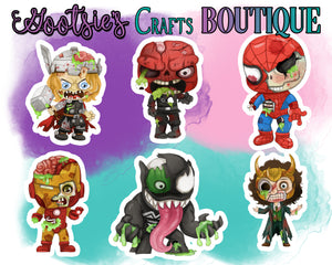 Zombie Superhero Matte Vinyl stickers