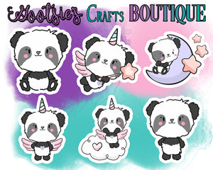 Pandas & Pandaicorns Matte Vinyl stickers