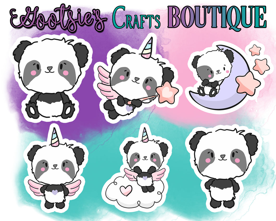 Pandas & Pandaicorns Matte Vinyl stickers