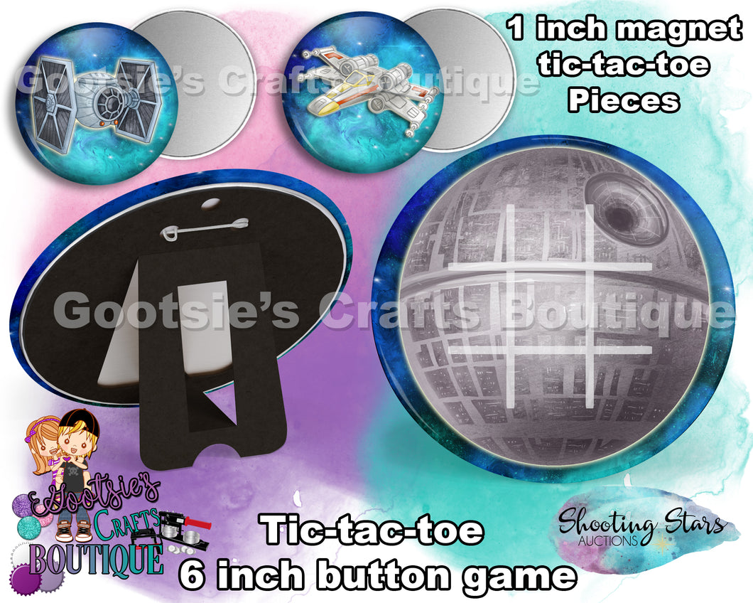 I7-  Star fighter Tic-tac-toe 6 inch button game
