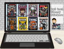 Load image into Gallery viewer, 2x3 comic style stickers set 3
