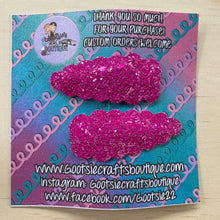 Load image into Gallery viewer, Chunky Glitter Scalloped teardrop Snap clip sets
