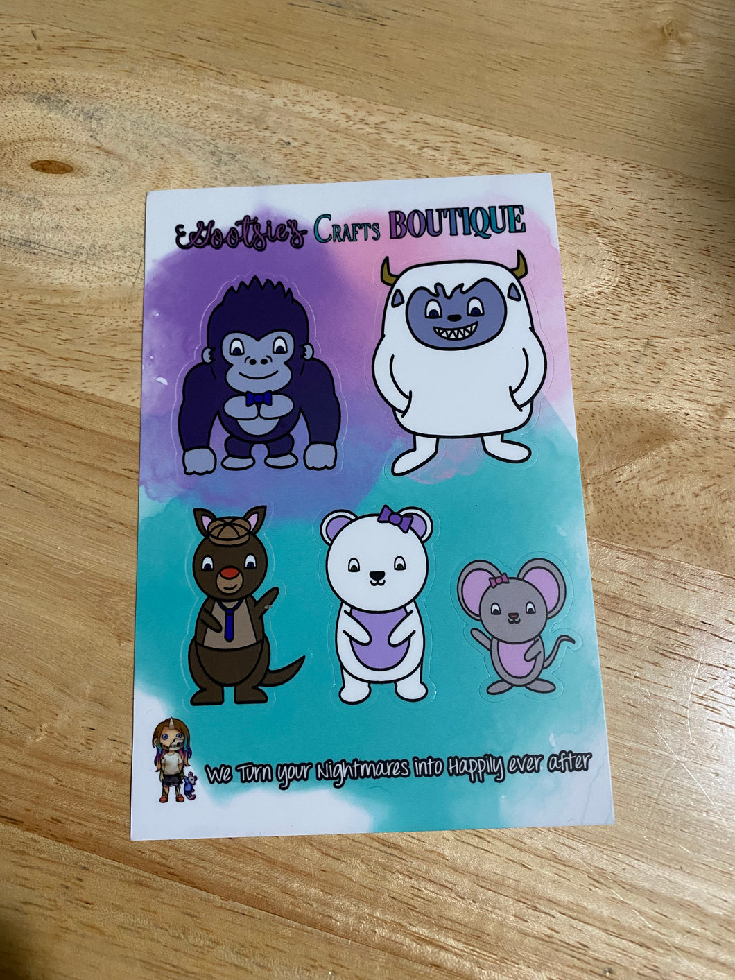 Gootsie original character sticker sheet