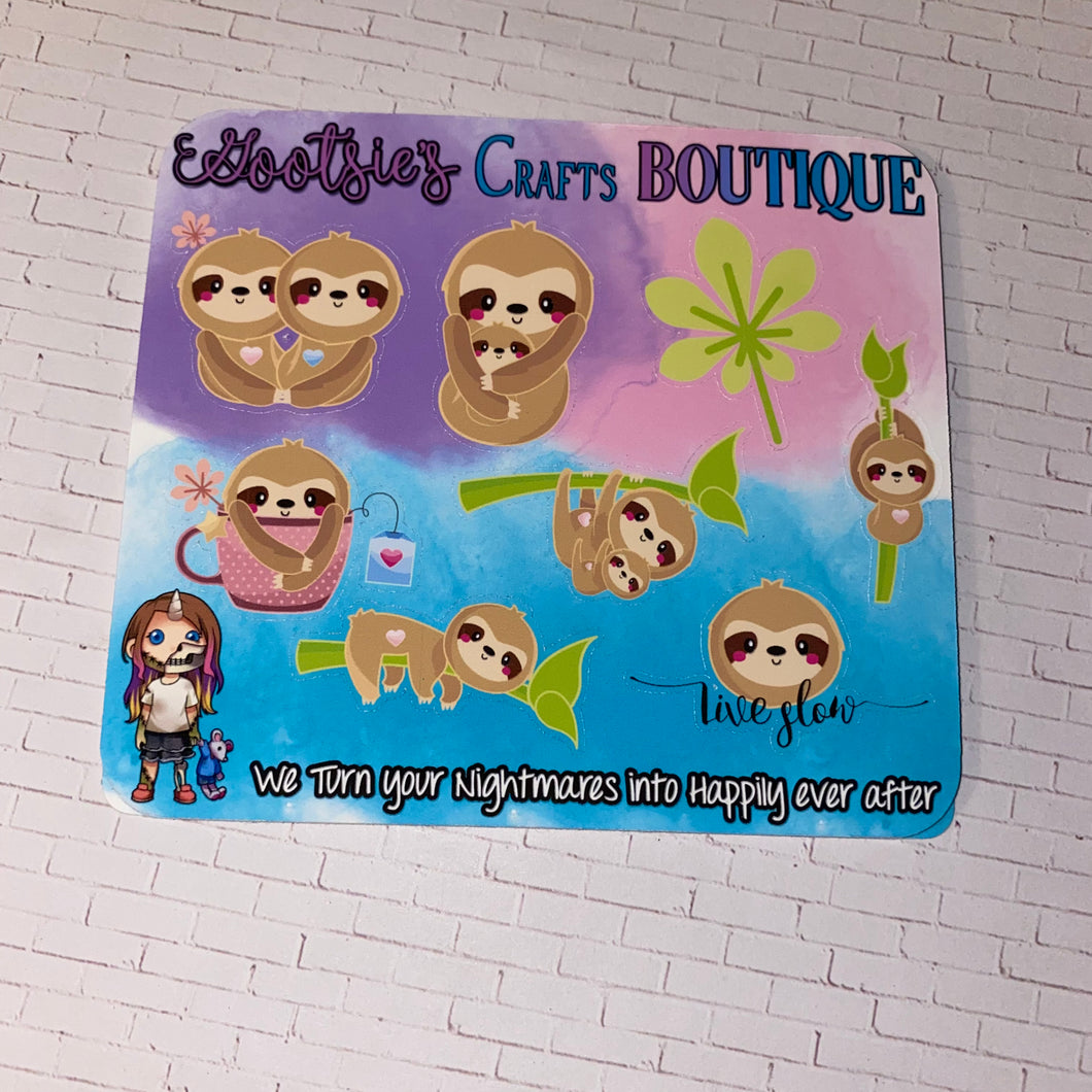 Sloths hangin’ mini sticker sheet