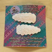 Load image into Gallery viewer, Chunky Glitter Scalloped teardrop Snap clip sets
