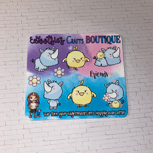Rhino & chick bff mini sticker sheet
