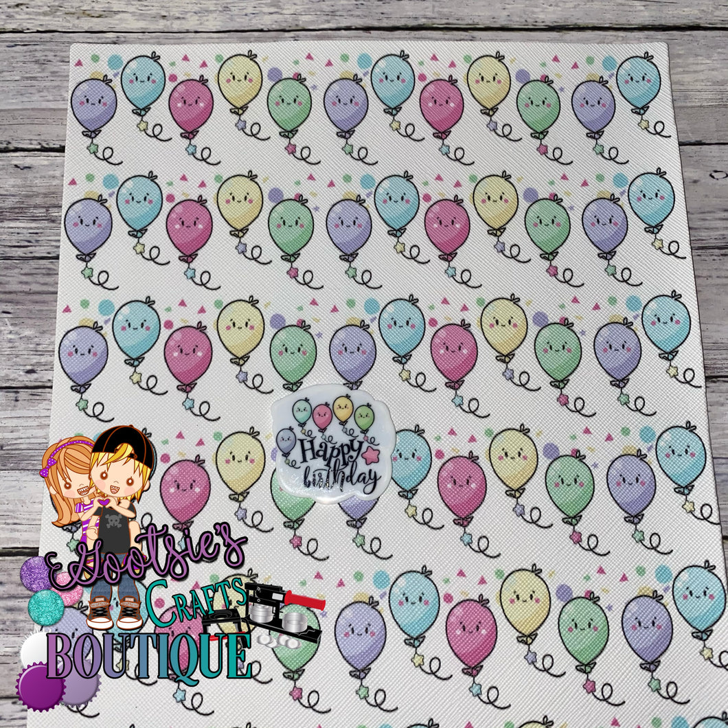 Birthday balloon Faux leather sheet