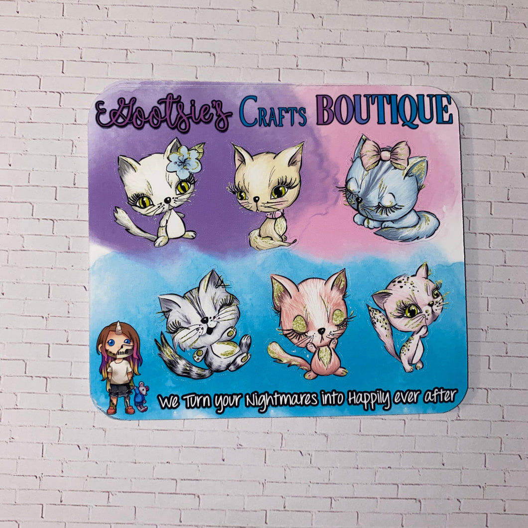 Kitties mini sticker sheet