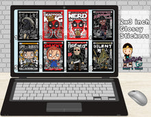 Load image into Gallery viewer, 2x3 comic style stickers set 2
