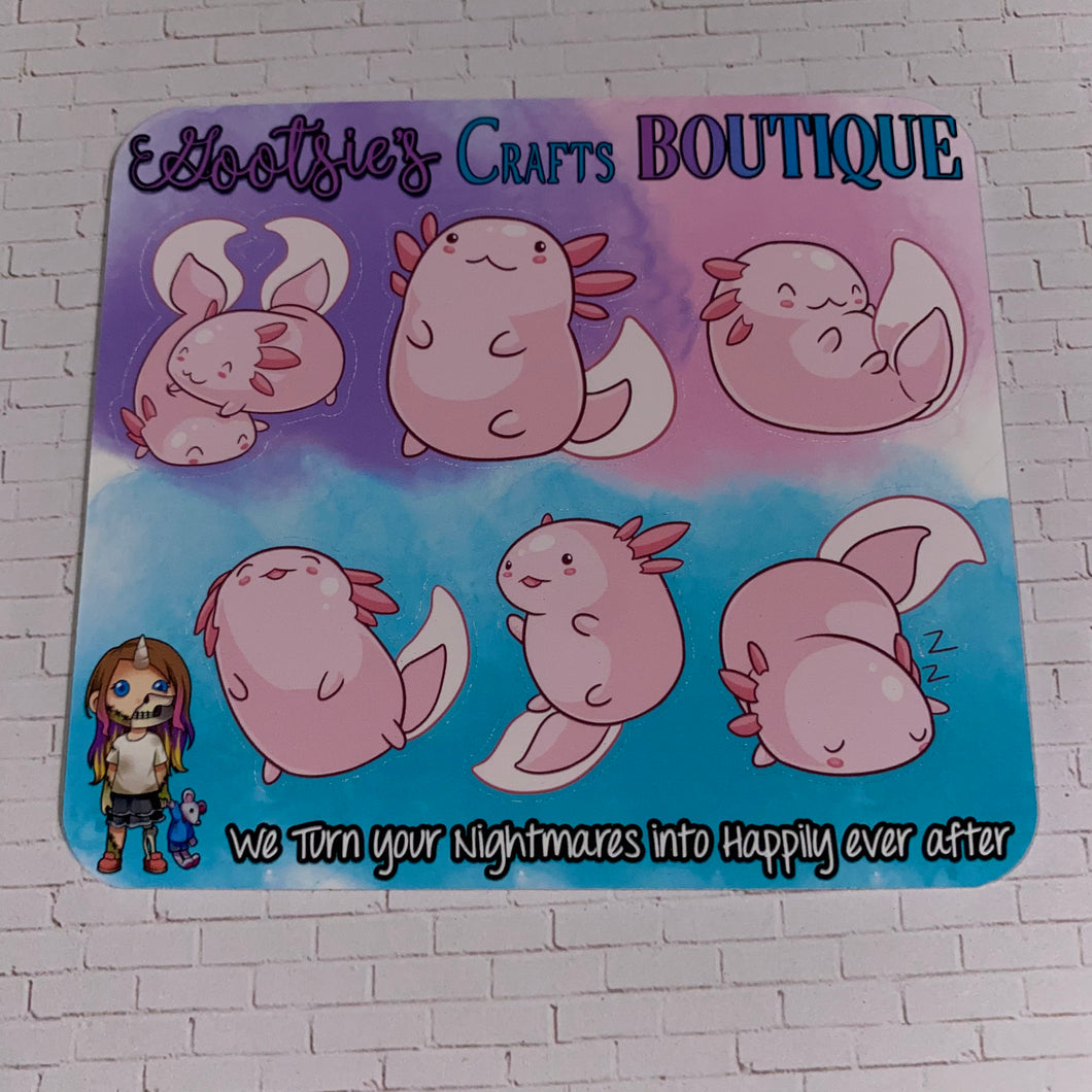 Axolotl mini sticker sheet