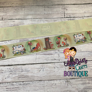 GCB USDR Bunny & Deer Postman Double sided Heat Transfer ribbon 1.50 inch