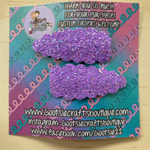 Load image into Gallery viewer, Chunky Glitter Scalloped teardrop Snap clip sets
